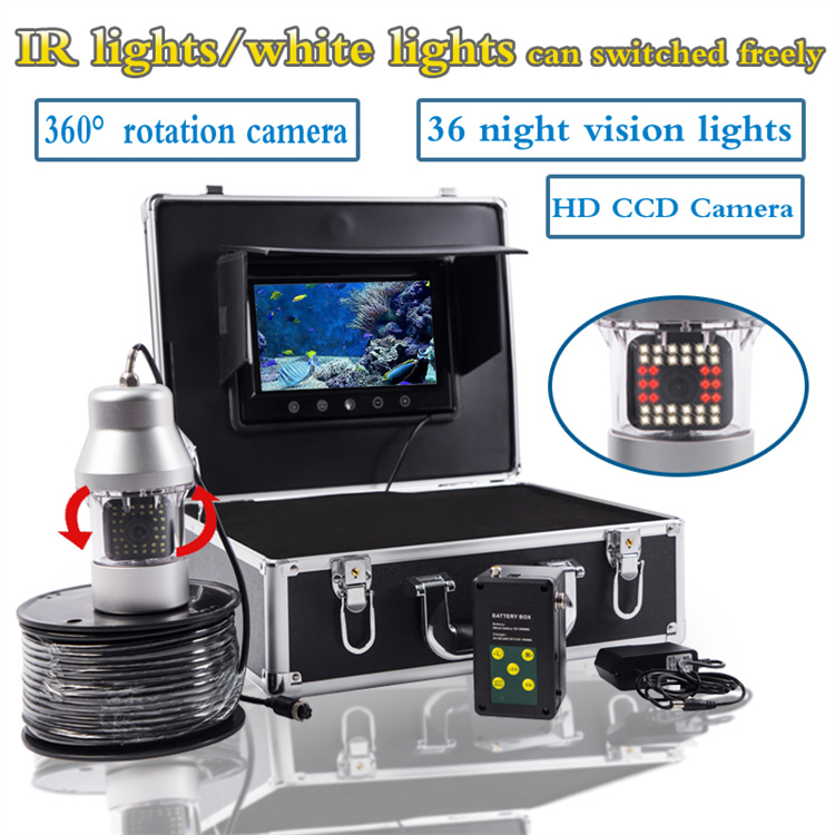 Fish Finder Cable - Fischfinder 360 ° Rotierende Unterwasser-Angelkamera 50M