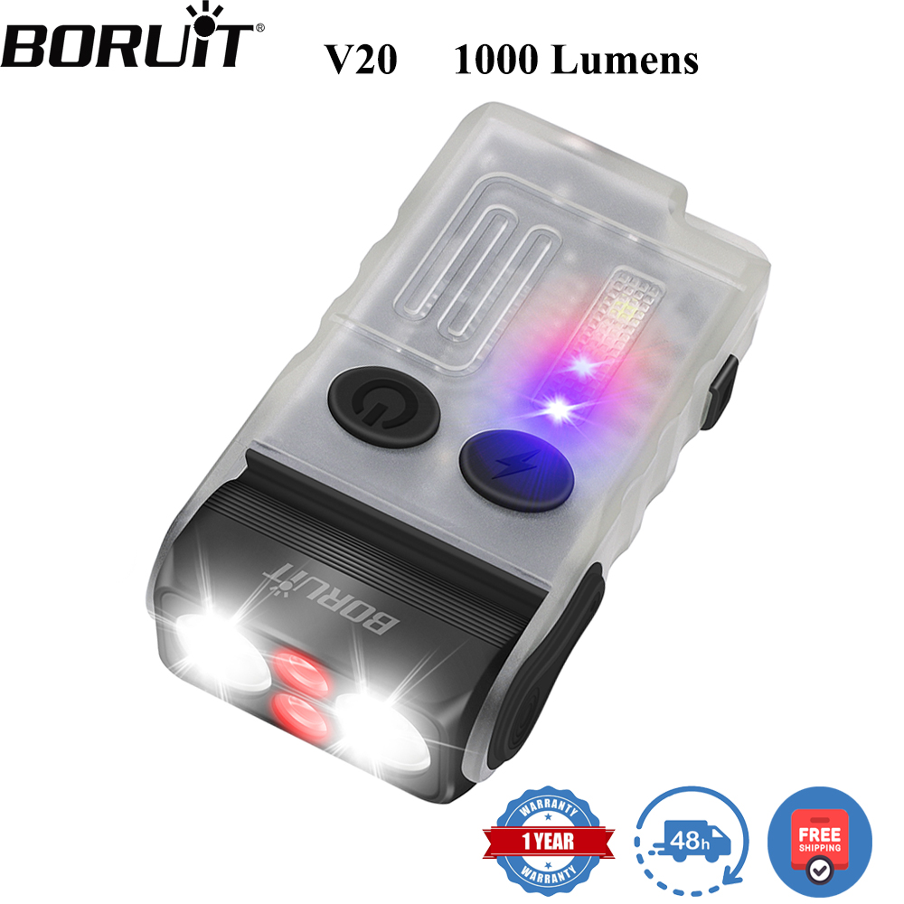 Fishing Light - BORUiT V20 Fluoreszenz-Buzzer EDC LED-Schlüsselanhänger-Taschenlampe mit